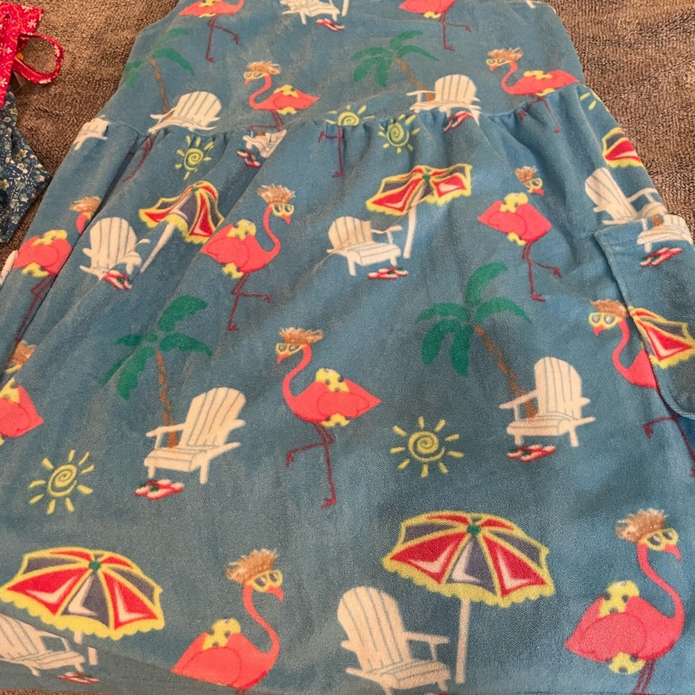 Blue Flamingo Print Dress